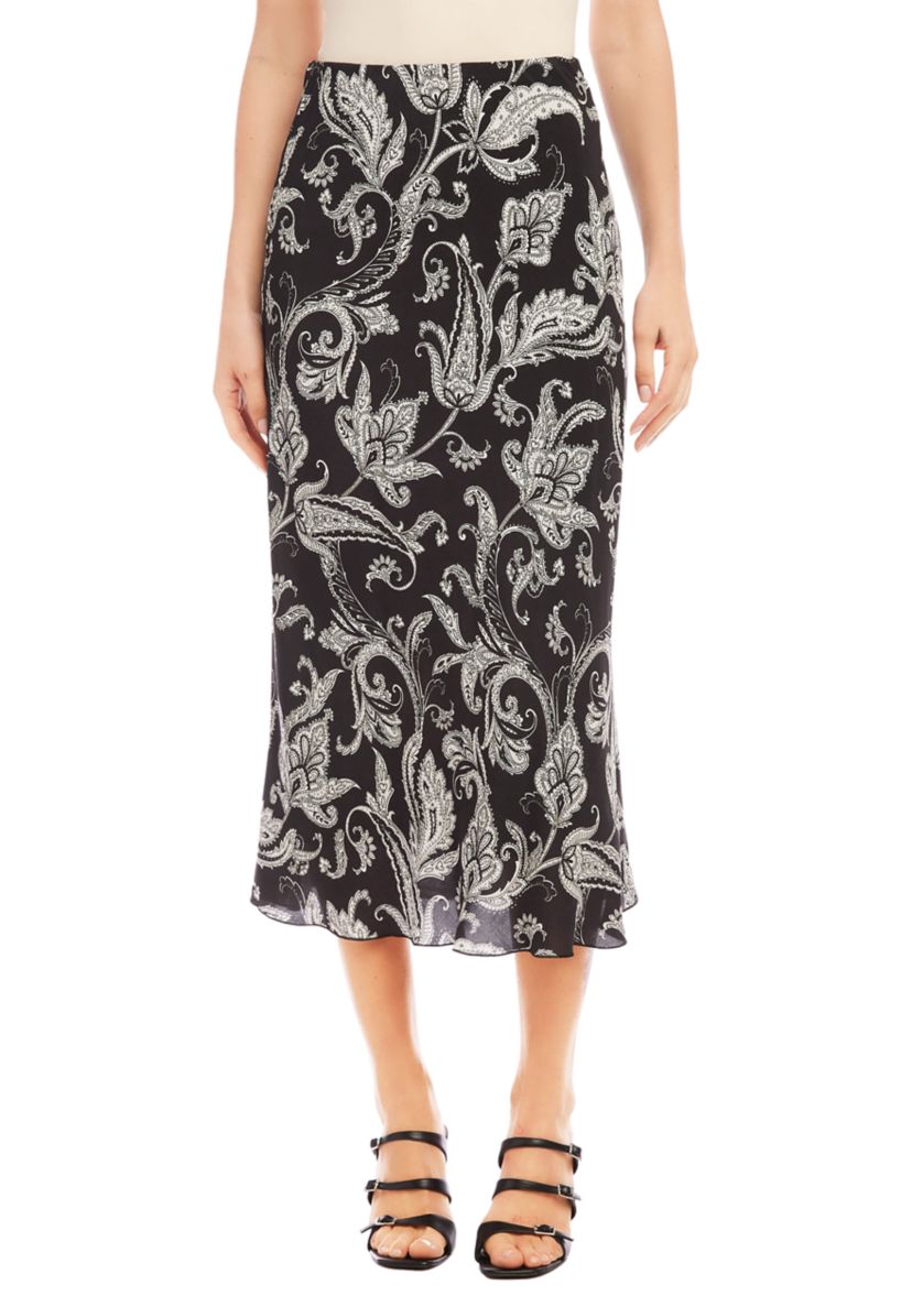 Womens Bias Cut Midi Skirt