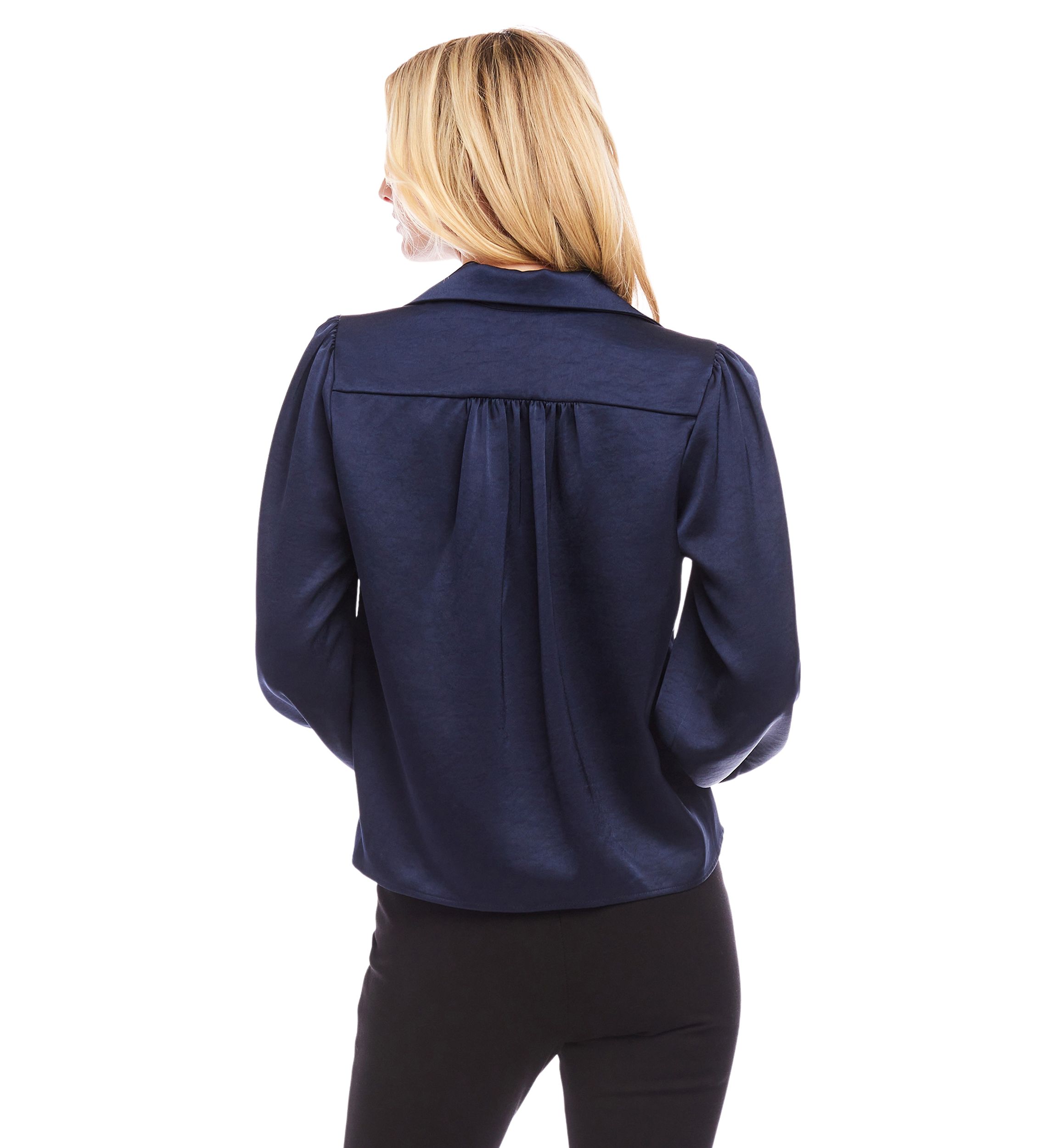 Womens Shirred Satin Blouse