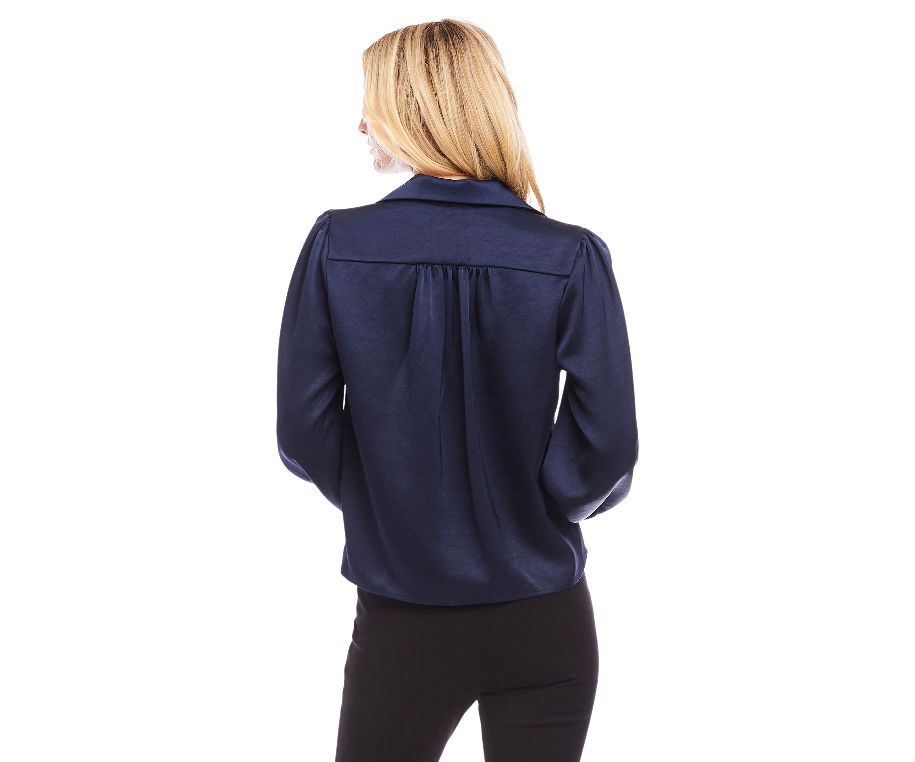Womens Shirred Satin Blouse
