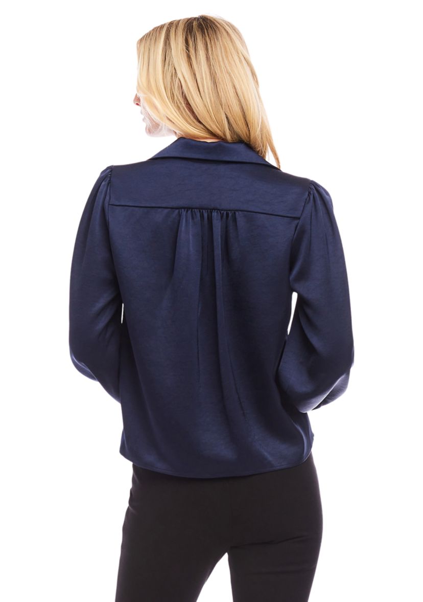 Womens Shirred Satin Blouse