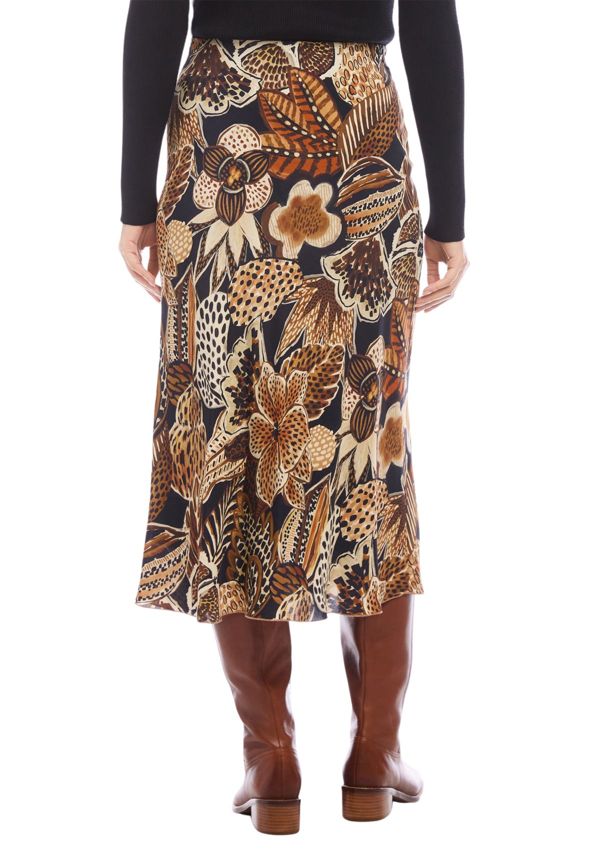 Petite Size Bias Cut Midi Skirt