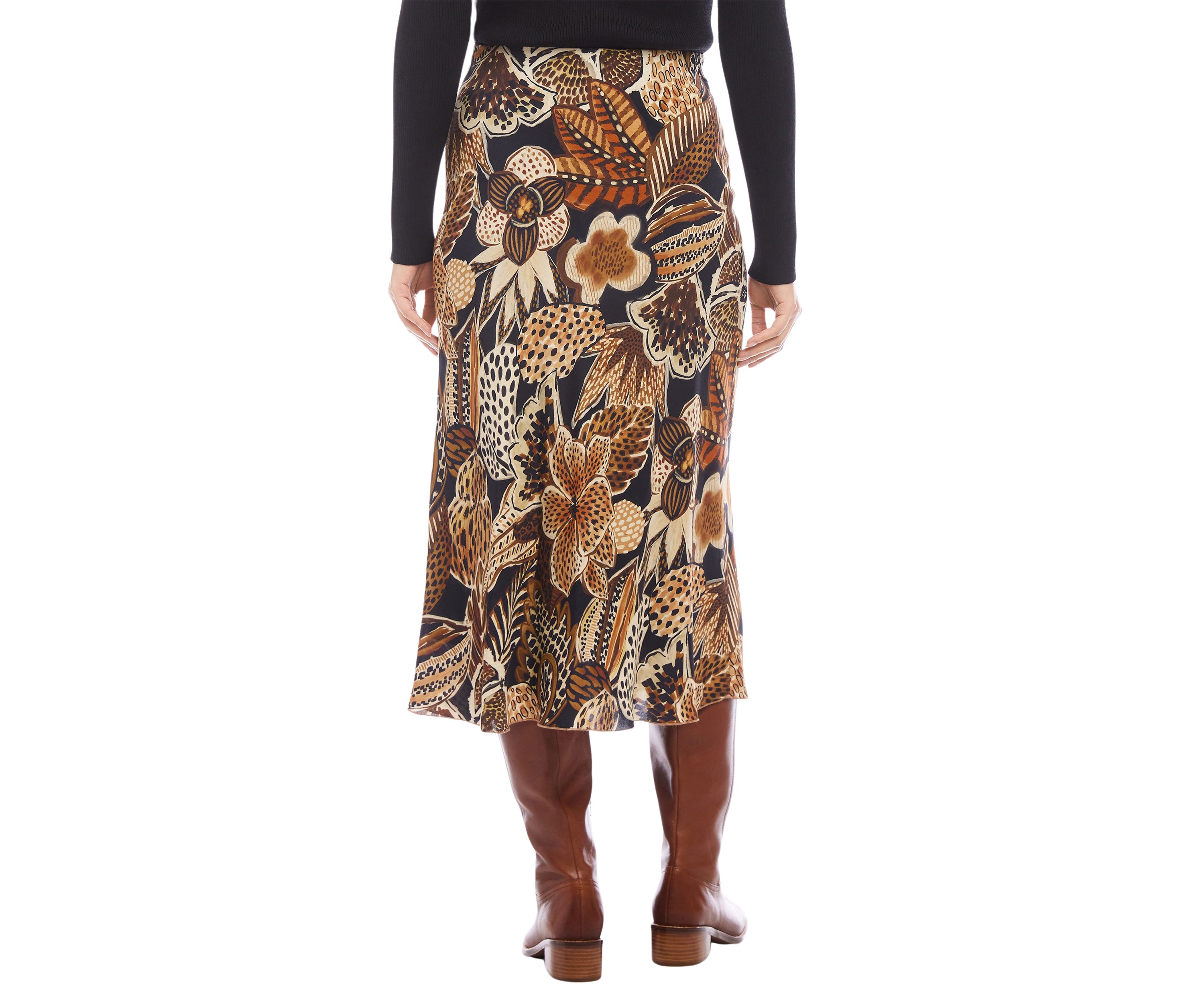 Petite Size Bias Cut Midi Skirt