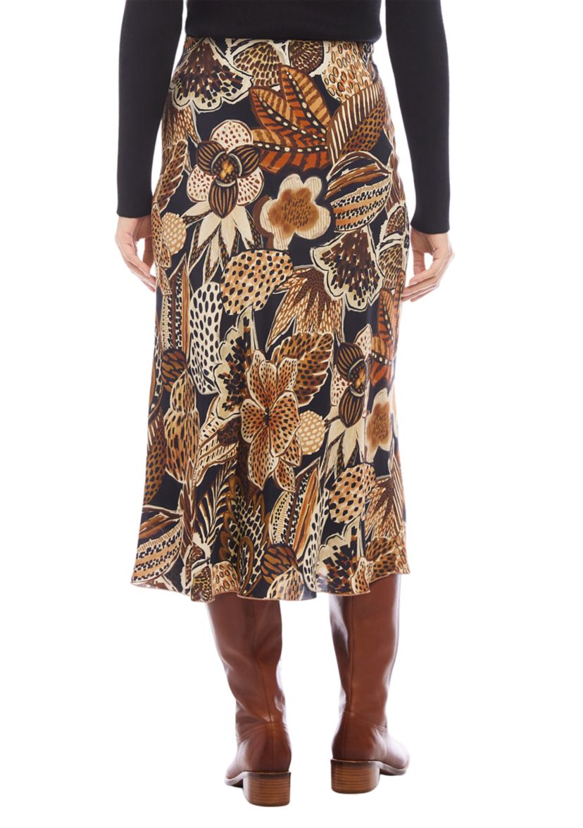 Womens Bias Cut Midi Skirt