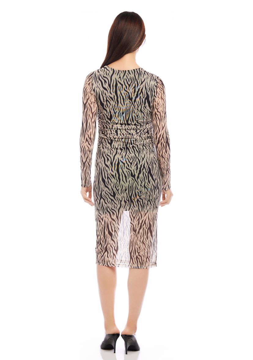 Womens Side Shirred Midi Dress