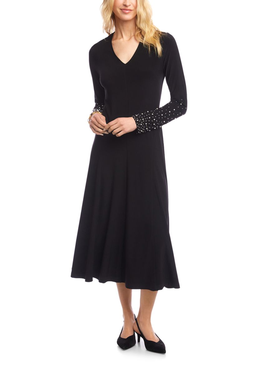 Womens Kate Beaded Sleeve Midi Dress 