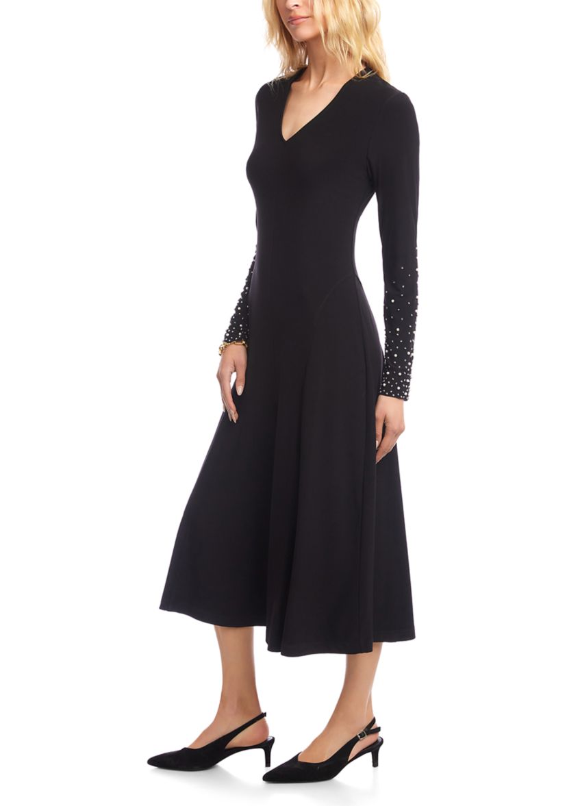 Womens Kate Beaded Sleeve Midi Dress 