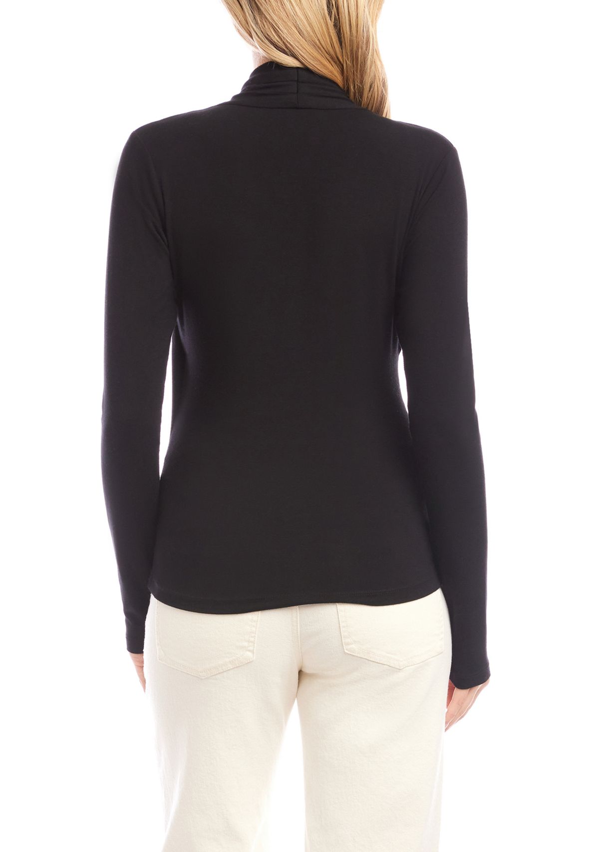 Womens Long Sleeve Crossover Side-Shirred Top