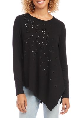 Women's Embellished Asymmetric Top