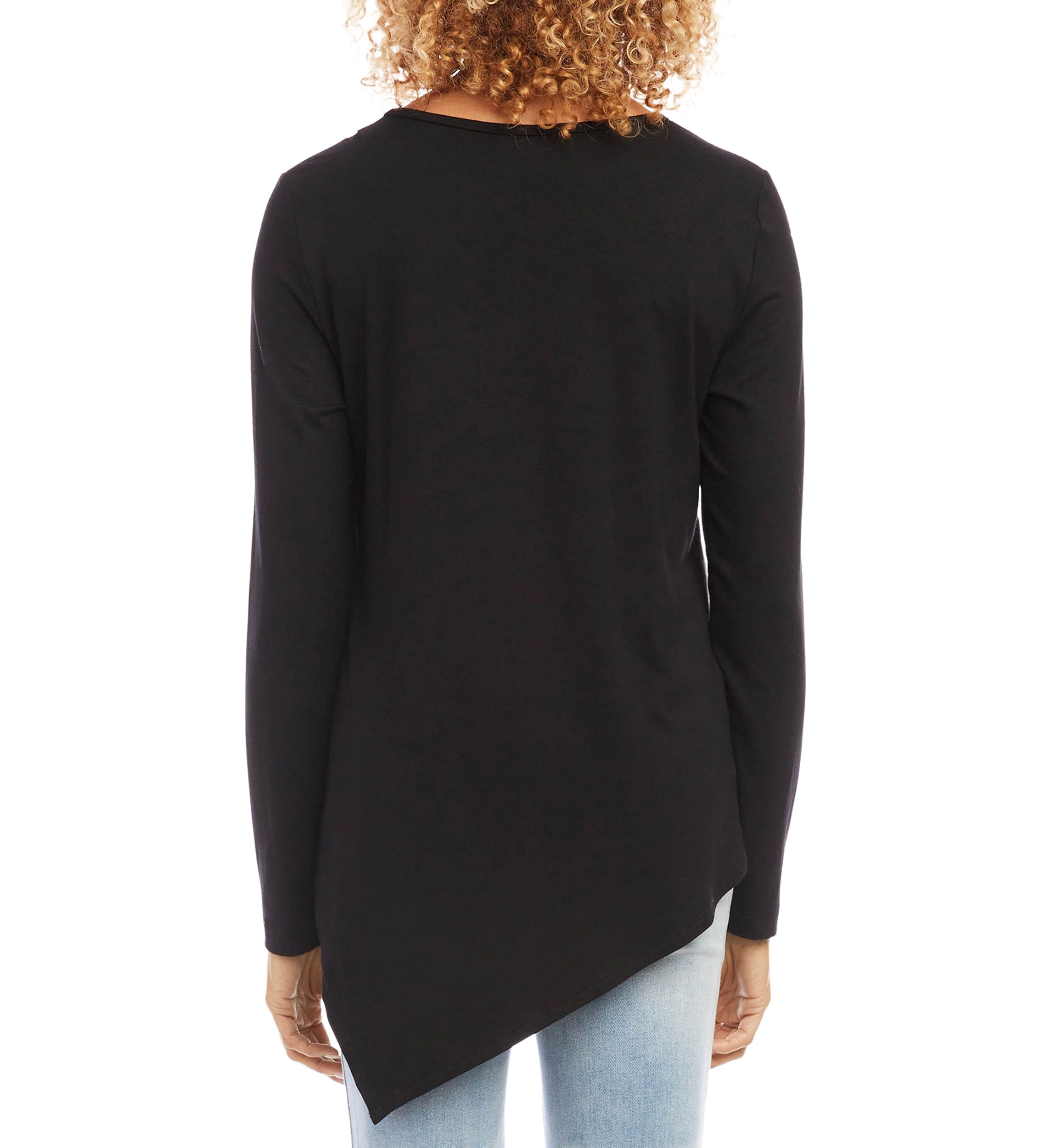 Womens Embellished Asymmetric Top