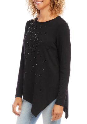 Women's Embellished Asymmetric Top