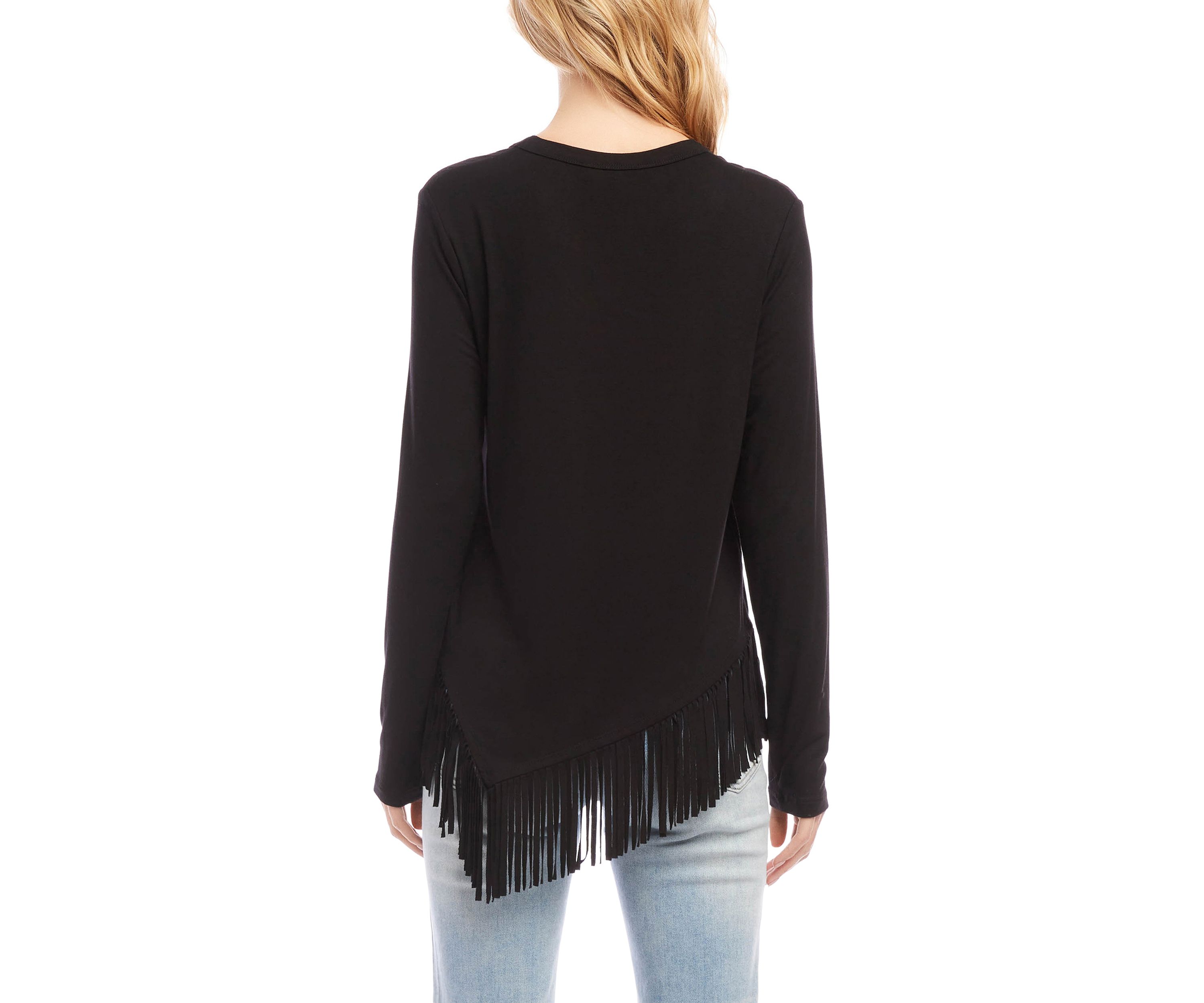 Petite Size Asymmetric Fringe Top