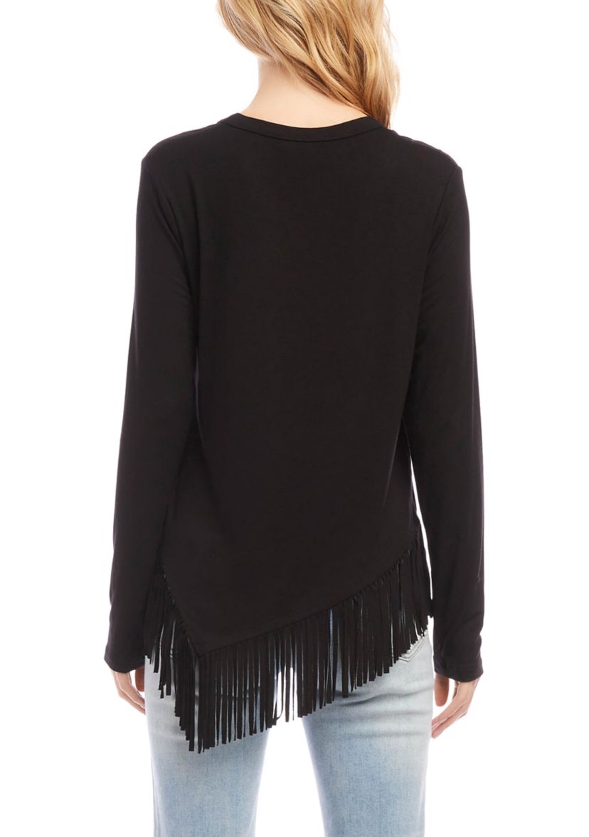 Petite Size Asymmetric Fringe Top