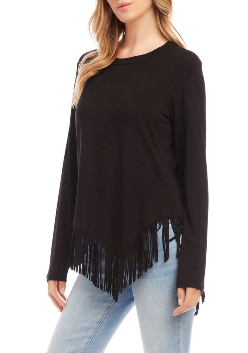 Petite Size Asymmetric Fringe Top