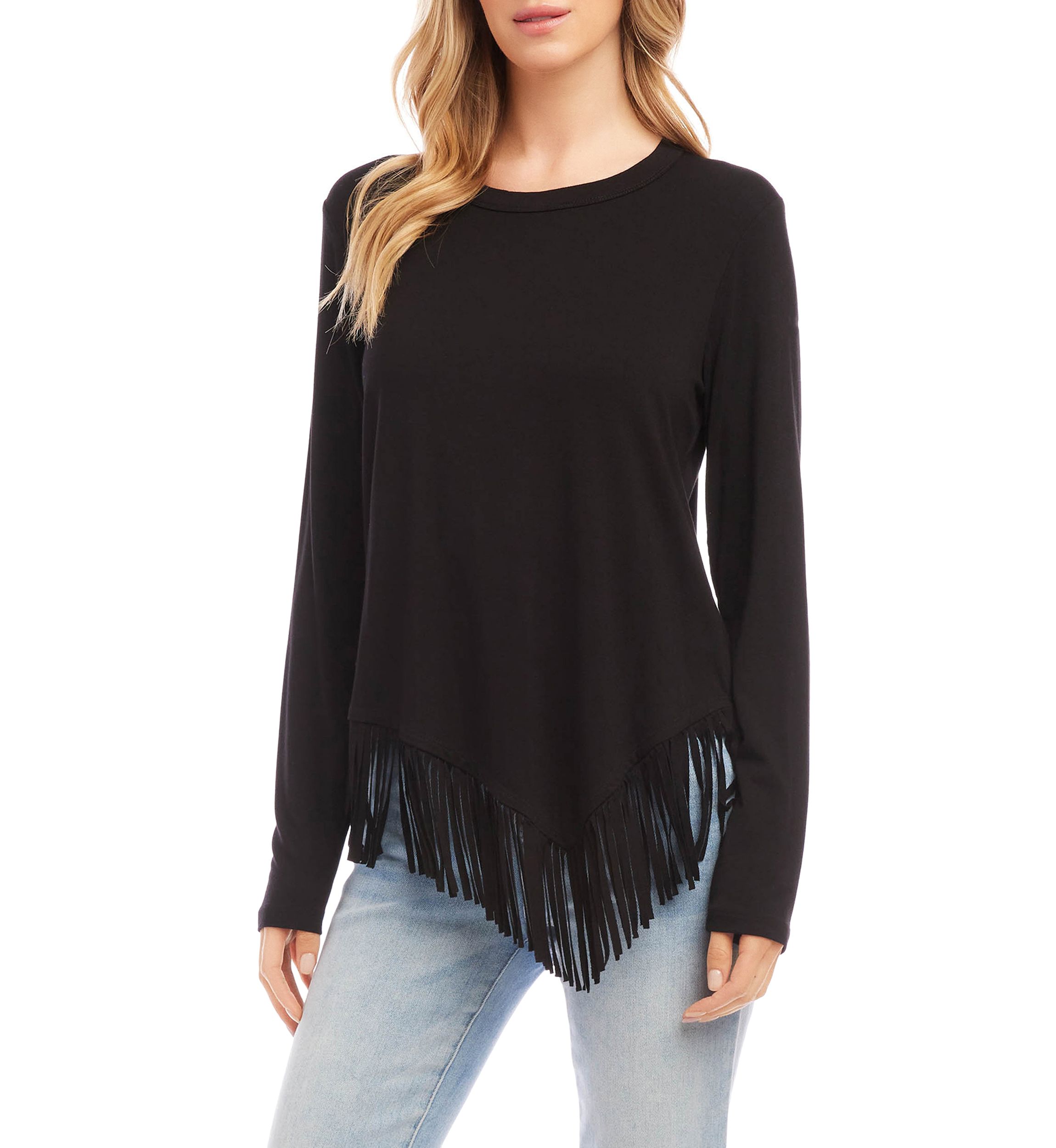 Womens Asymmetric Fringe Top