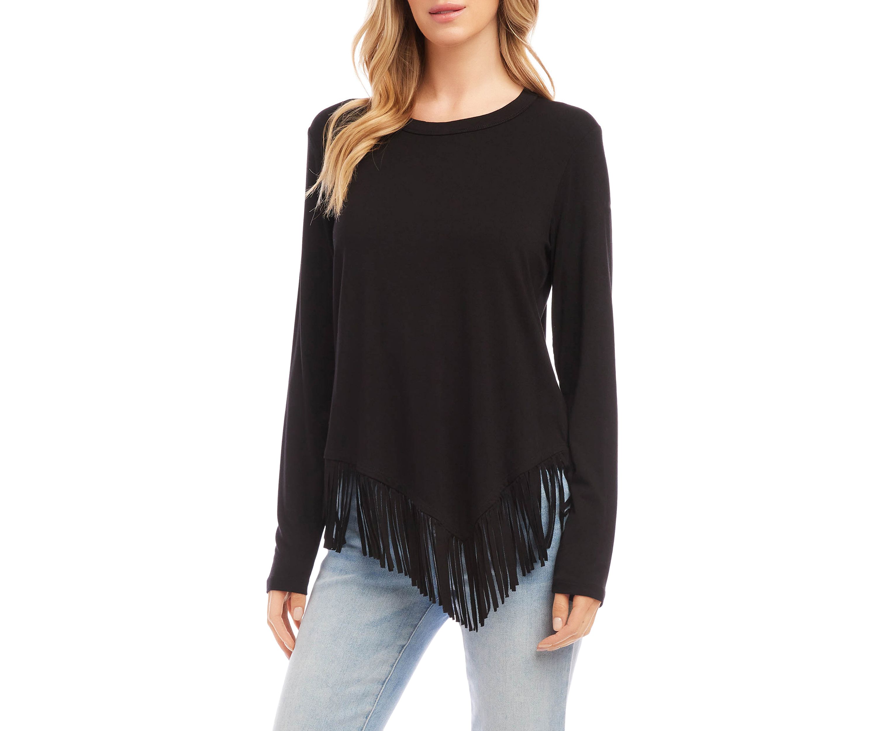 Womens Asymmetric Fringe Top