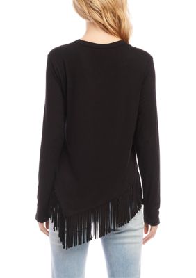 Women's Asymmetric Fringe Top