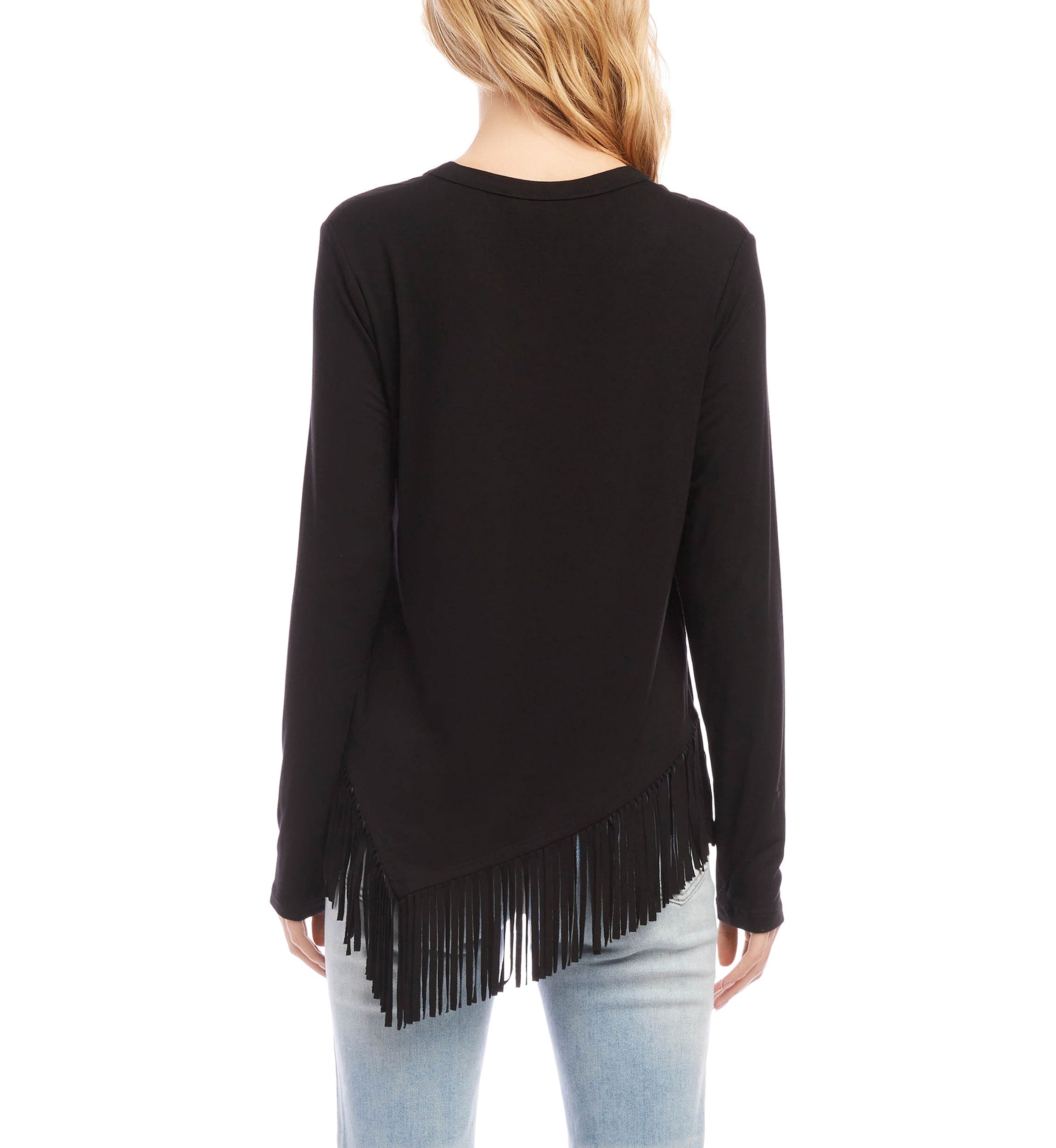 Womens Asymmetric Fringe Top