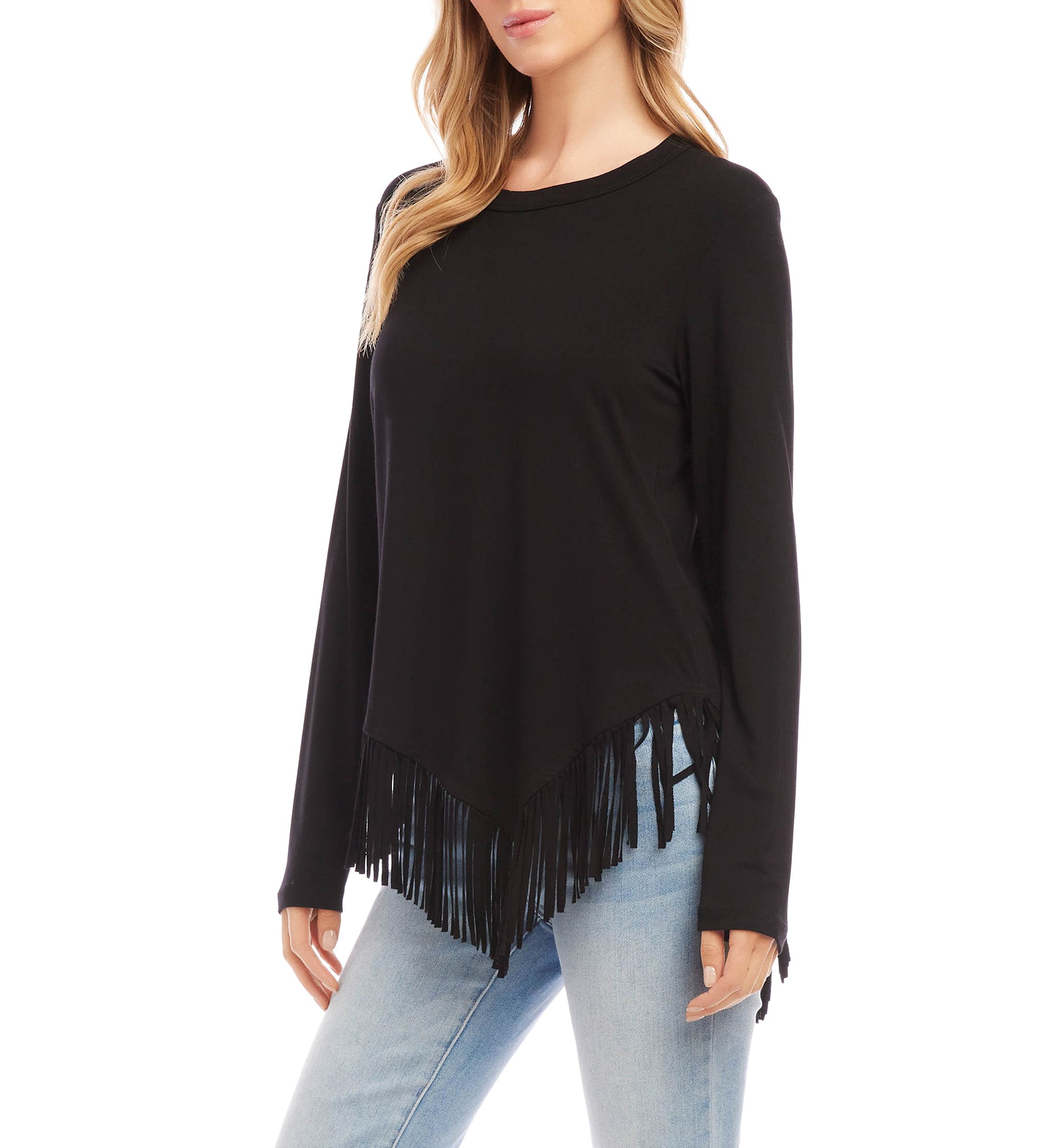 Womens Asymmetric Fringe Top