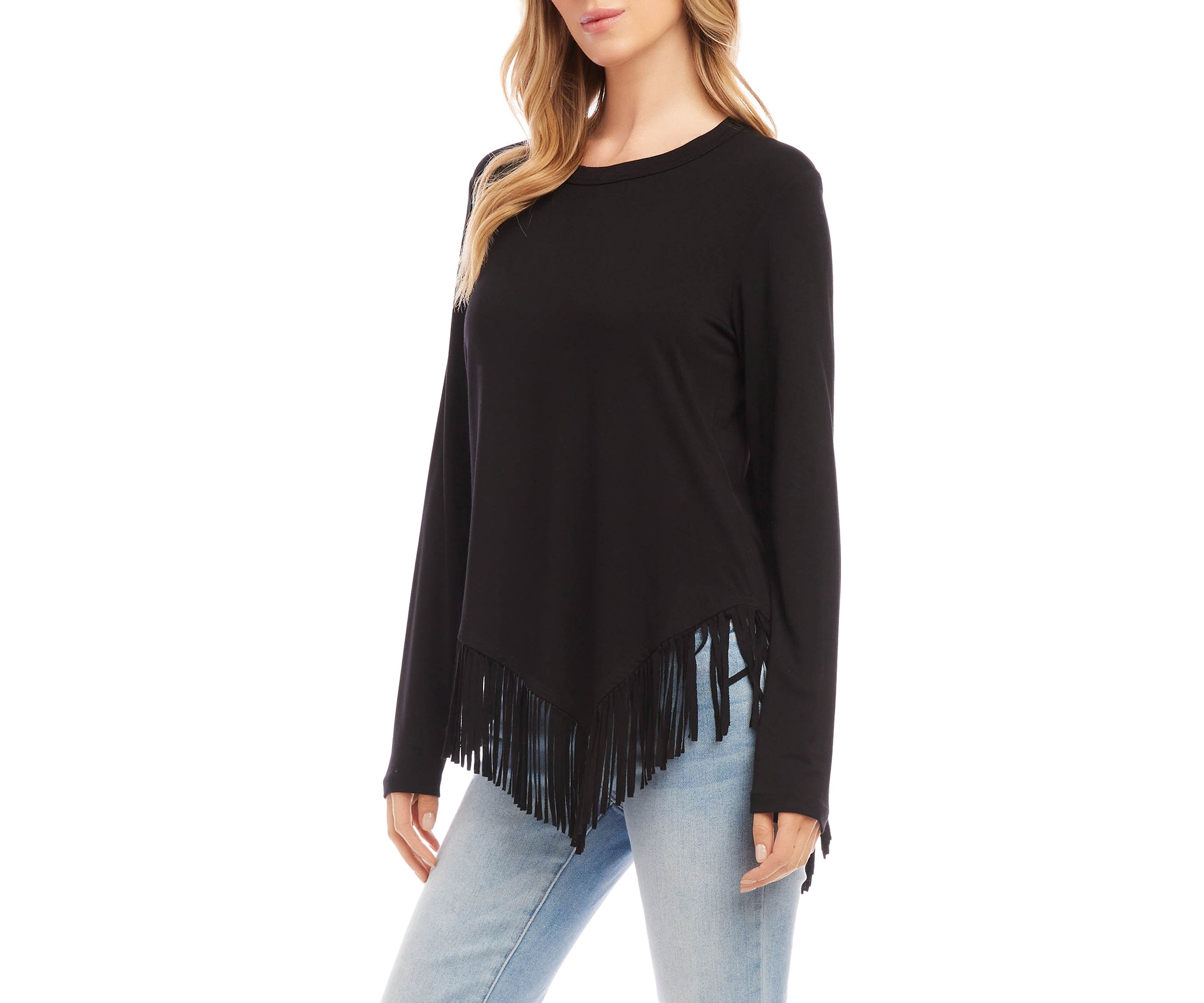 Womens Asymmetric Fringe Top
