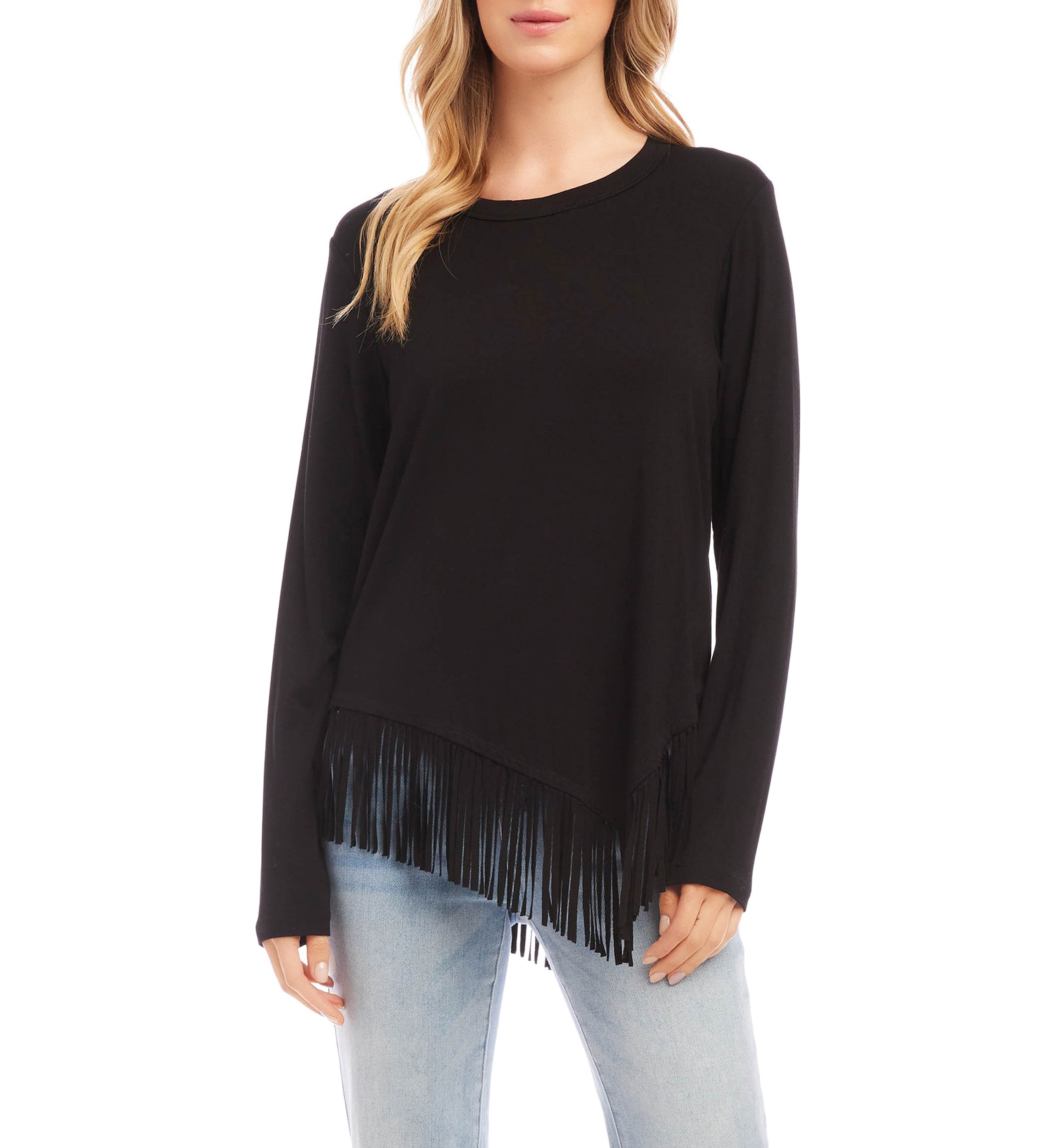 Womens Asymmetric Fringe Top