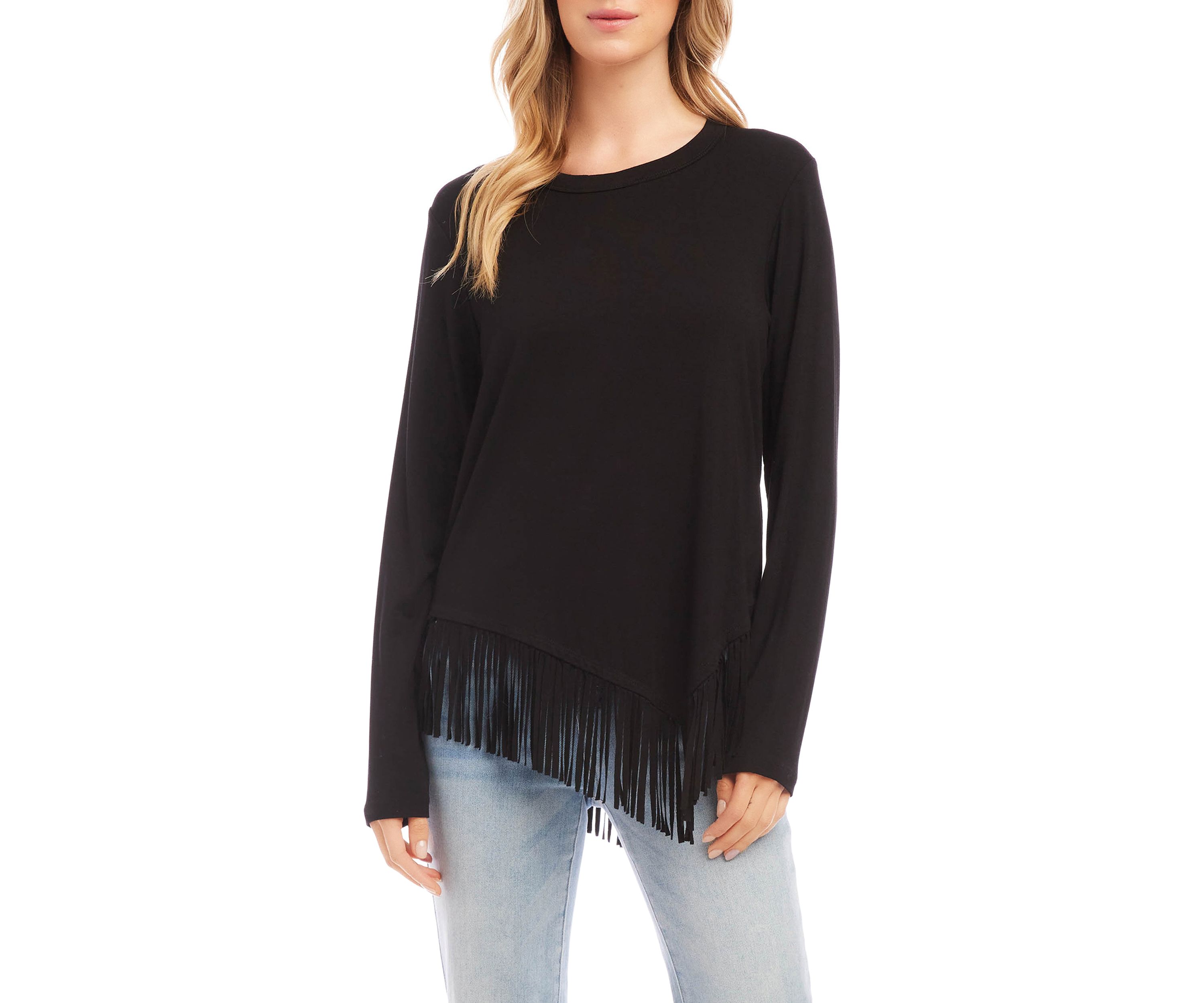 Womens Asymmetric Fringe Top
