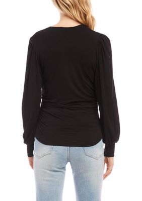 Women's Shirred V-Neck Top