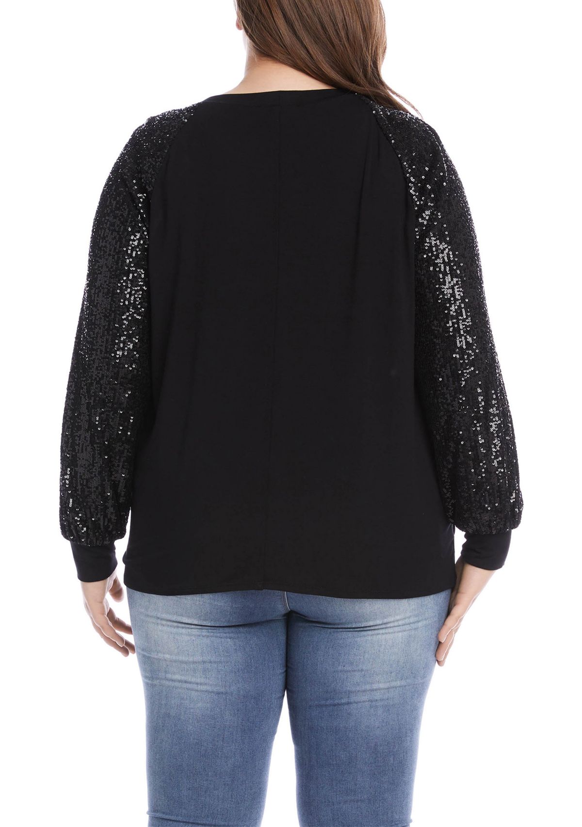 Plus Size Contrast Twist Front Top