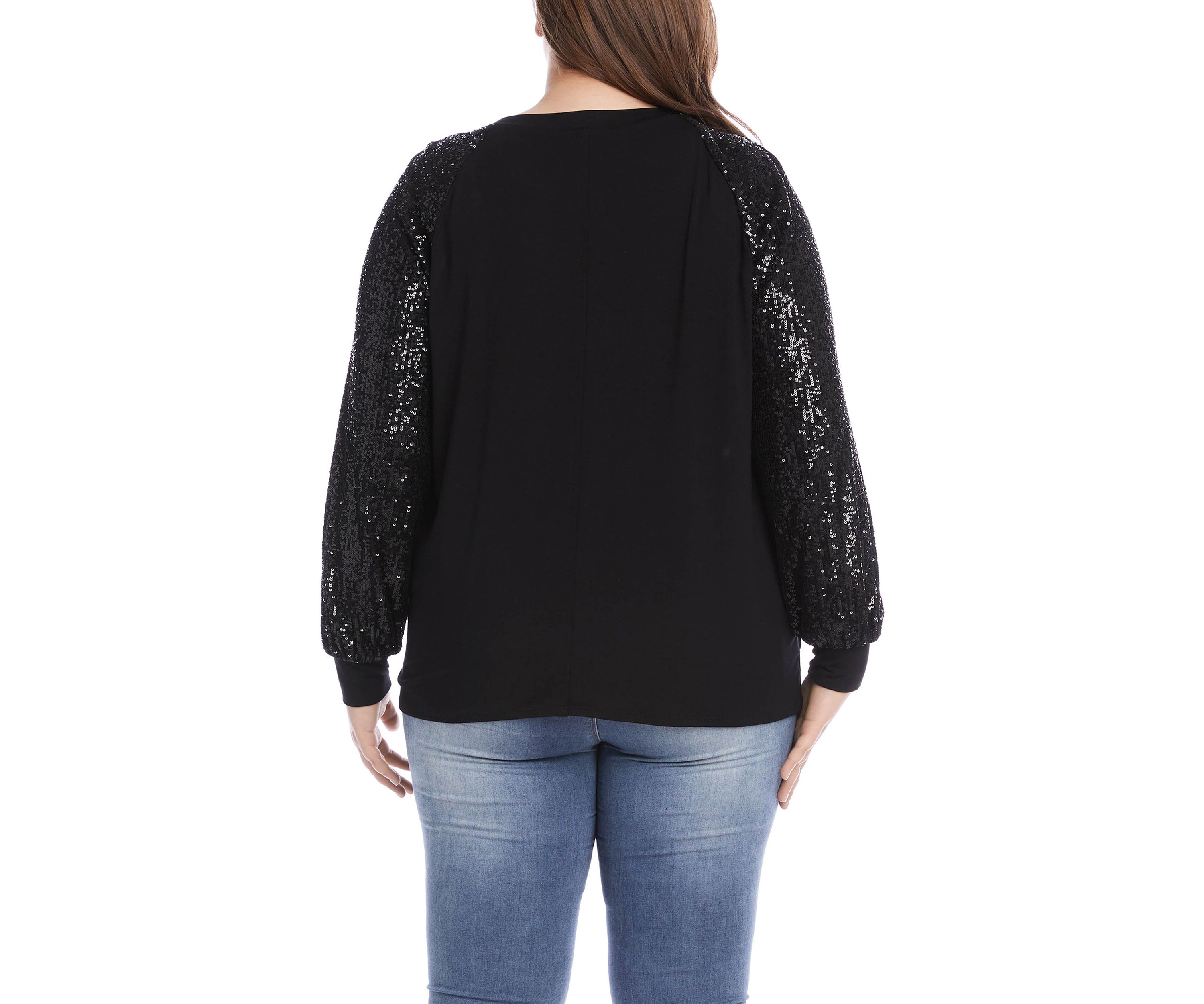 Plus Size Contrast Twist Front Top