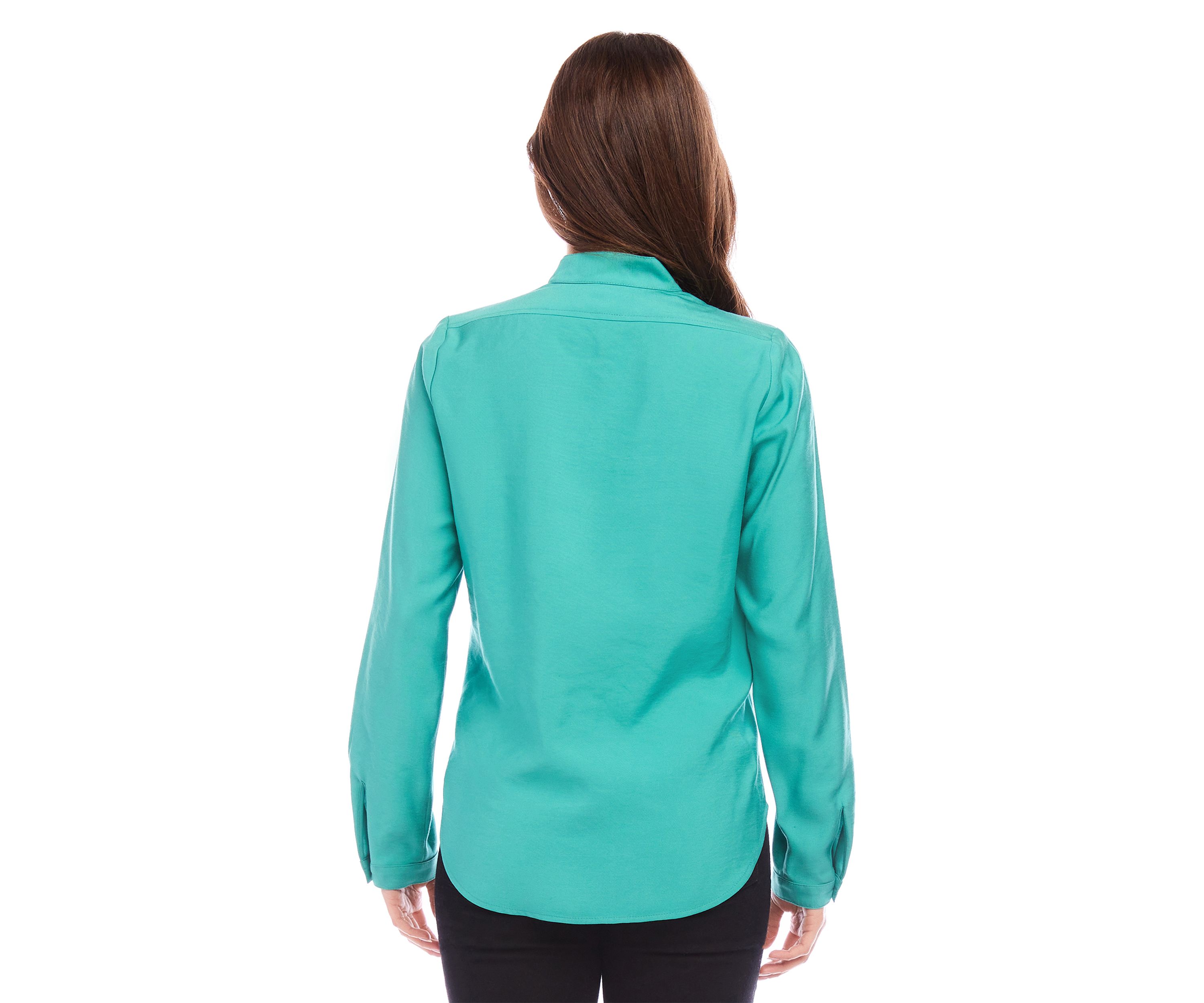 Womens Long Sleeve Placket Top