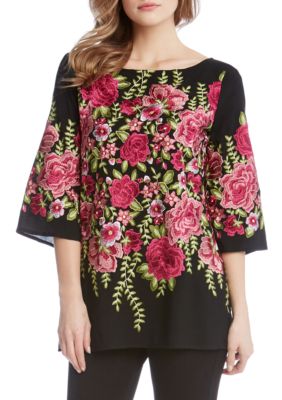 Karen Kane Embroidered Side Slit Tunic | belk