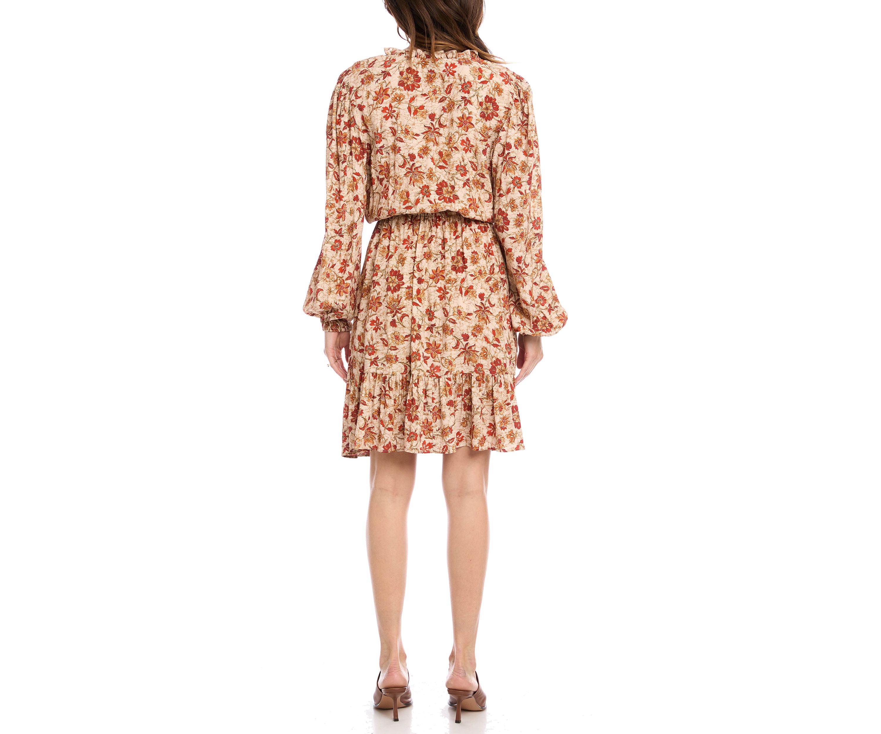 Womens Long Sleeve Tiered Dress