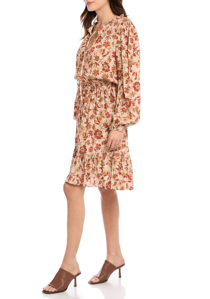 Womens Long Sleeve Tiered Dress
