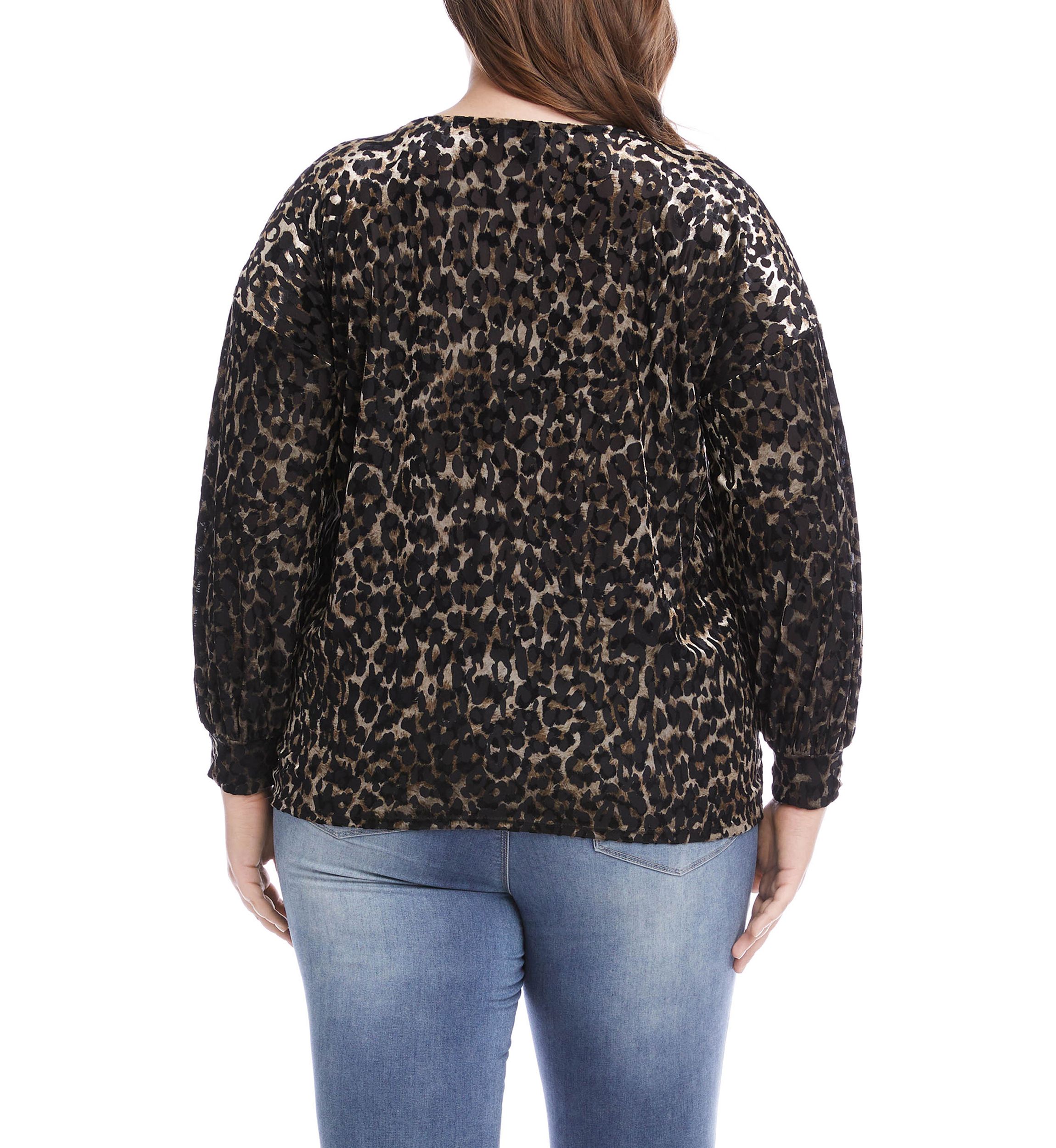 Plus Size Velvet Burnout Twist Front Top 