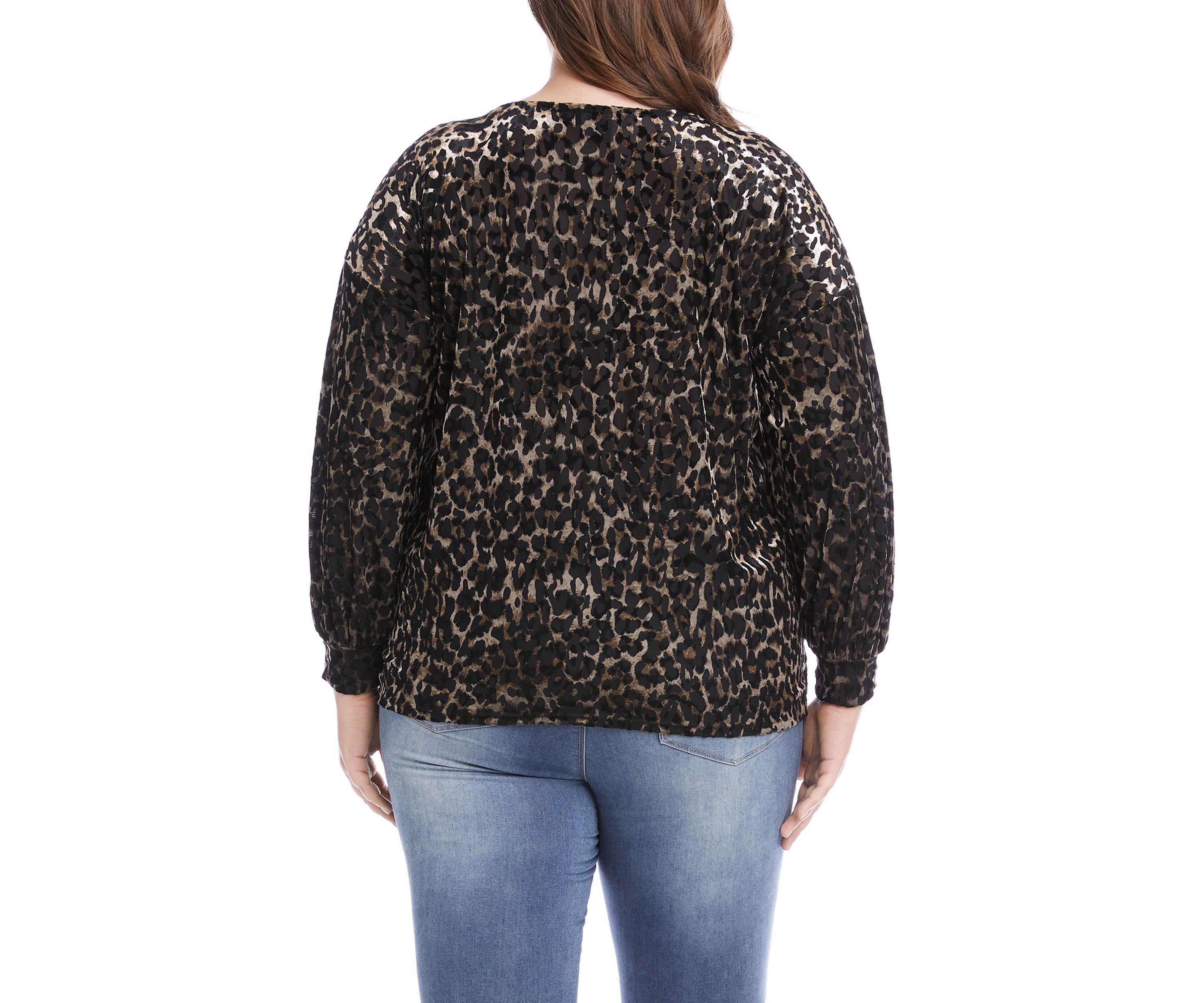 Plus Size Velvet Burnout Twist Front Top 