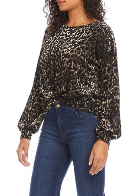 Women's Velvet Burnout Twist Front Top