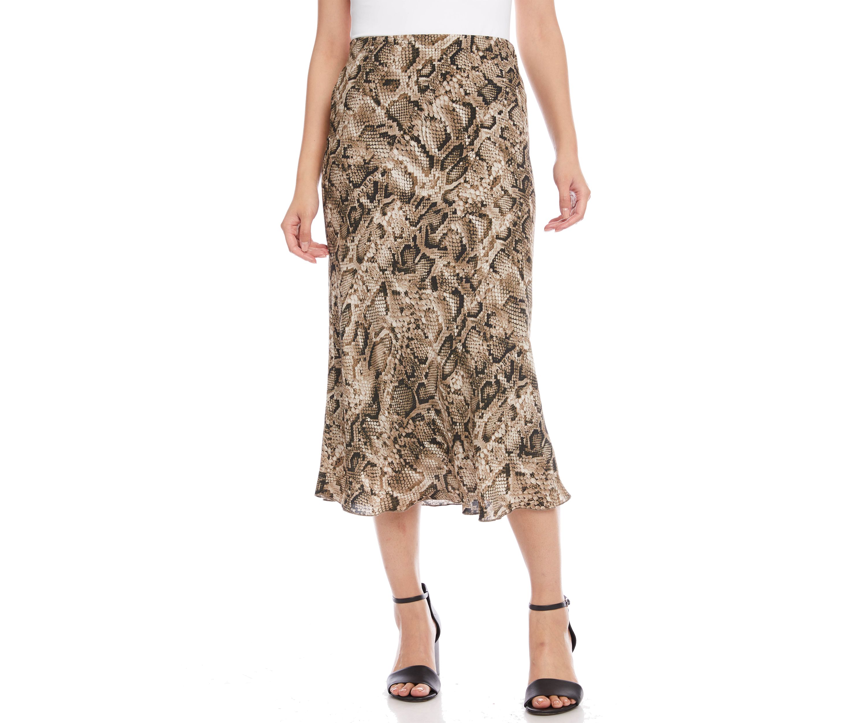 Womens Bias Cut Midi Skirt