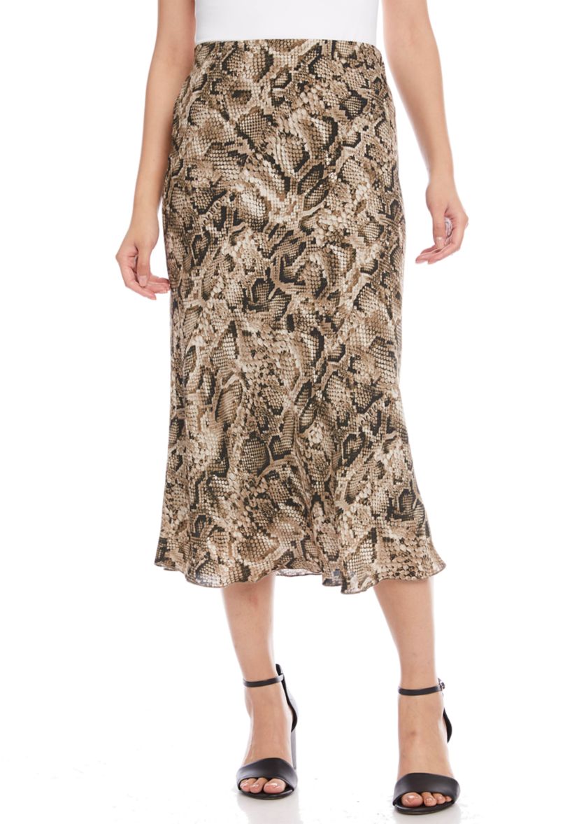 Womens Bias Cut Midi Skirt