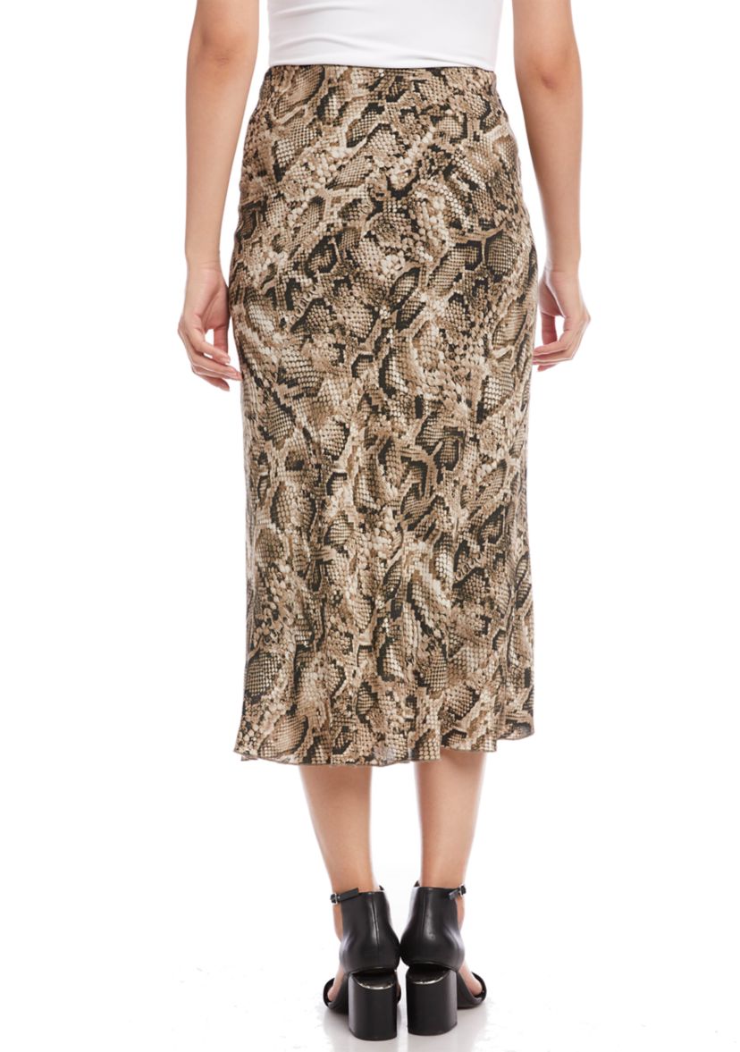 Womens Bias Cut Midi Skirt