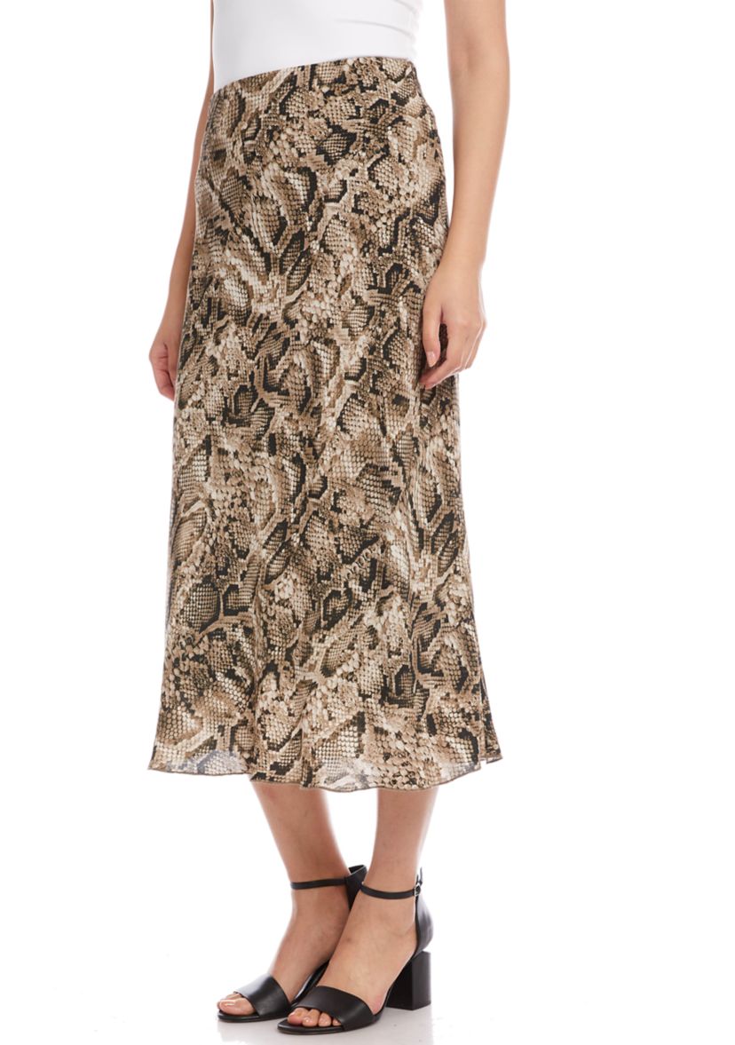 Womens Bias Cut Midi Skirt