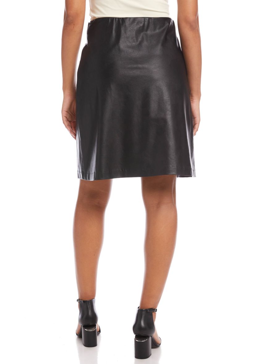 Womens Faux Leather Skirt