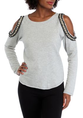 Karen Kane Women's Embellished Sweatshirt, Medium