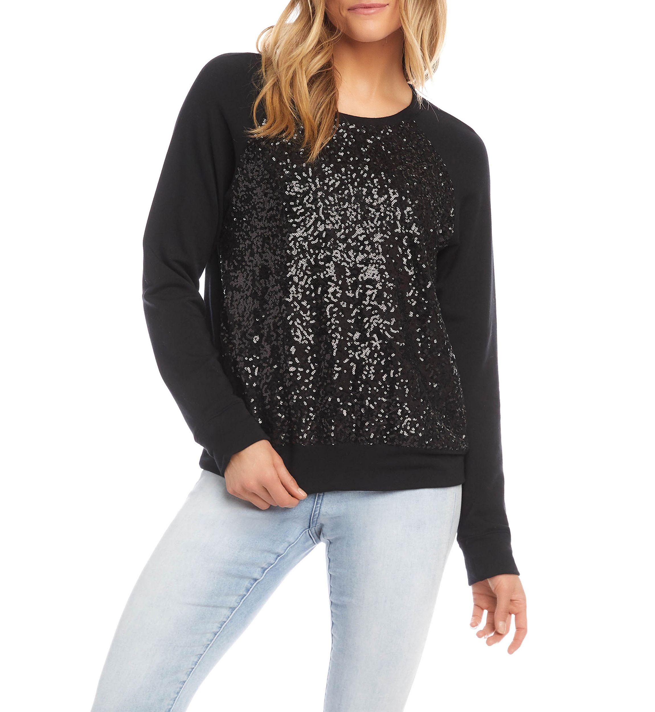 Womens Sequin Front Sweatshirt 