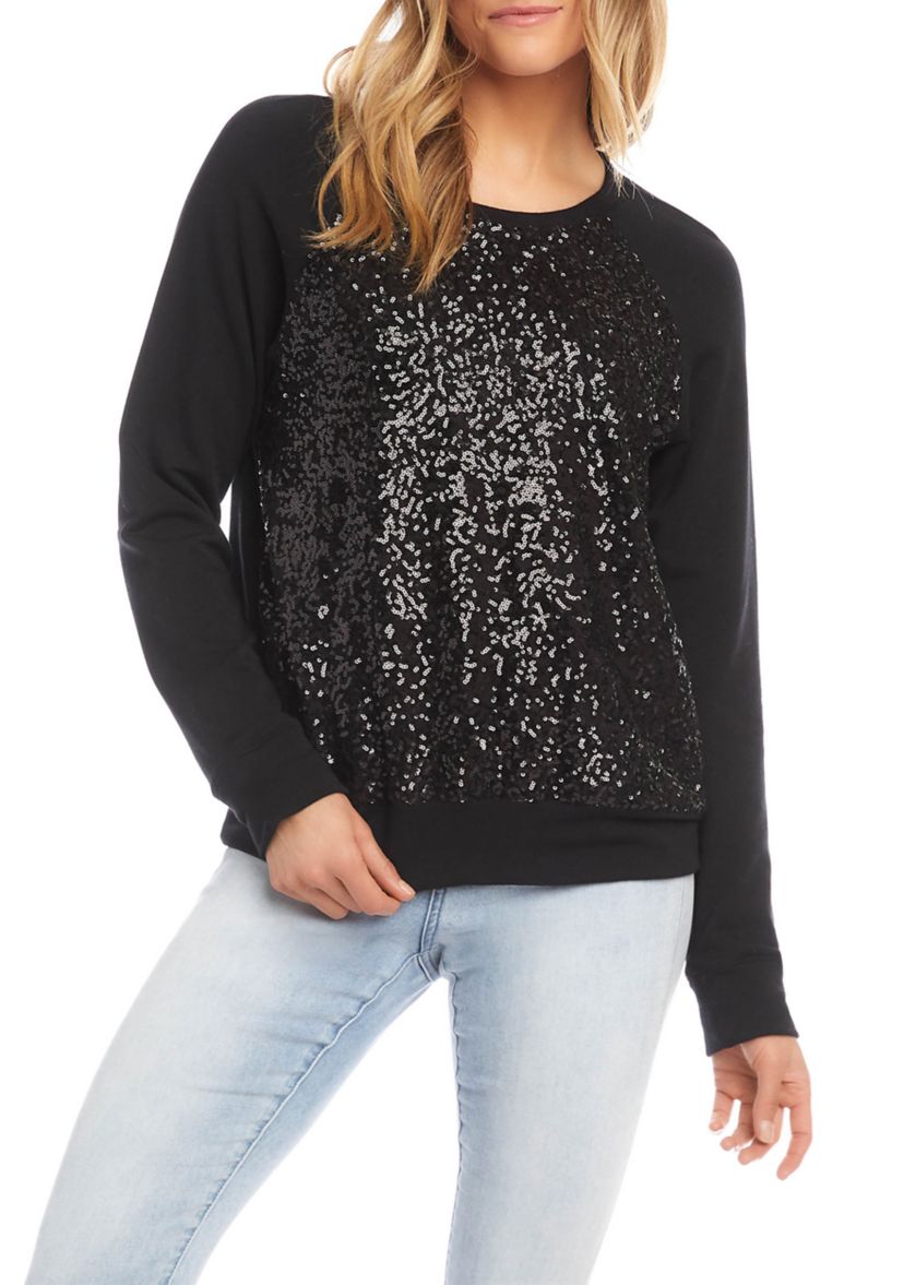 Womens Sequin Front Sweatshirt 