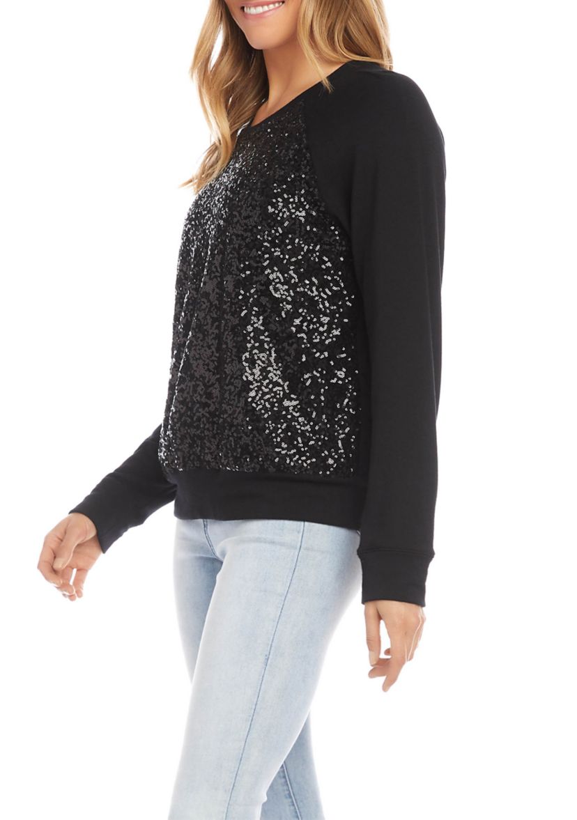 Womens Sequin Front Sweatshirt 