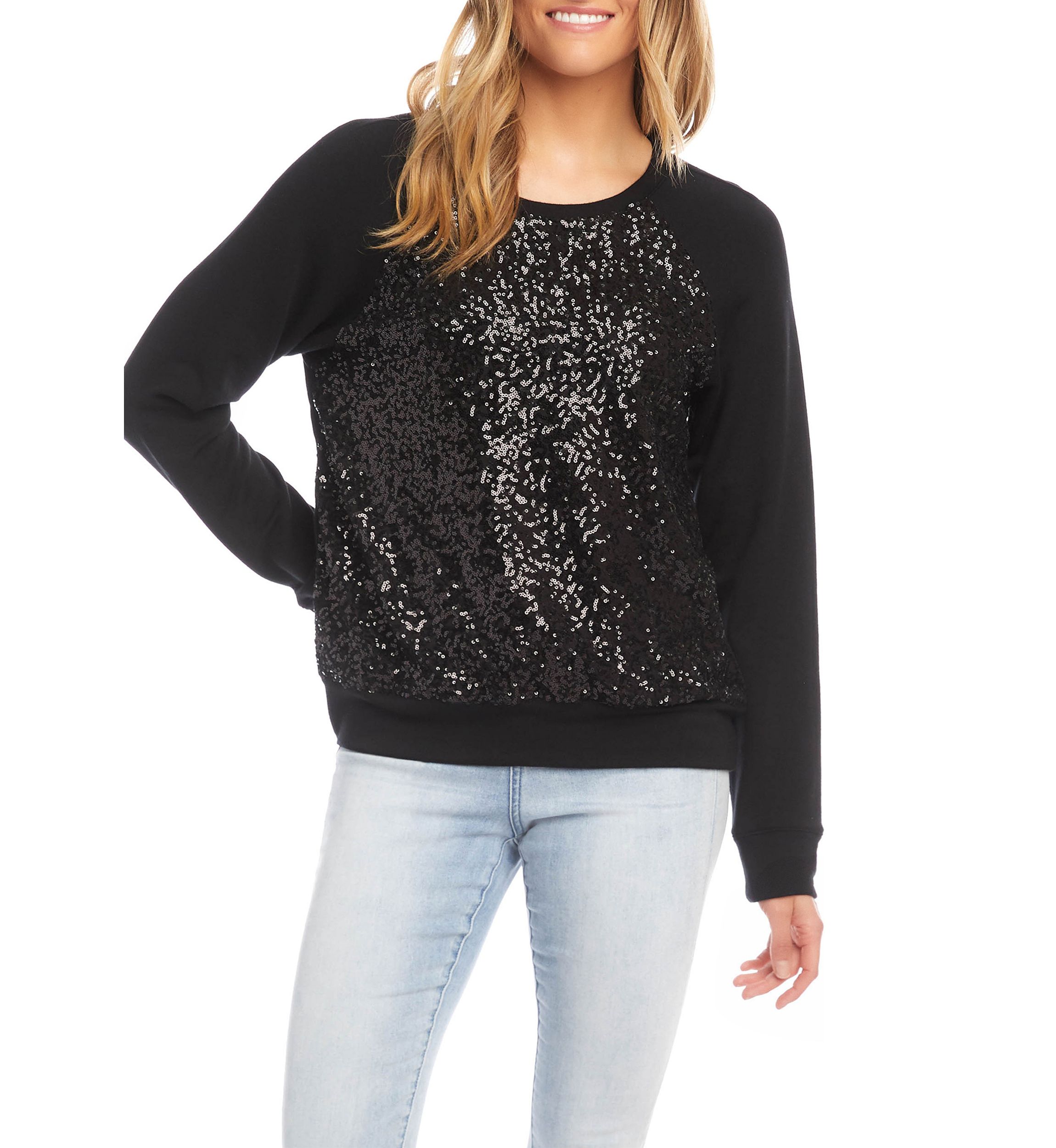 Womens Sequin Front Sweatshirt 