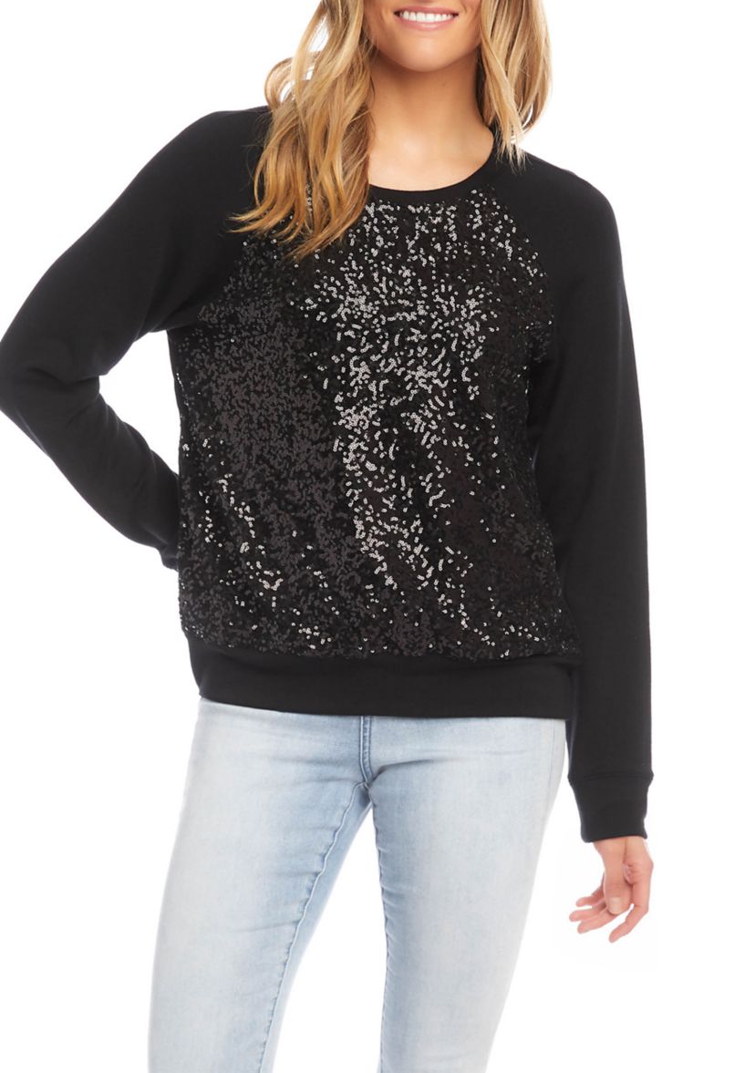 Womens Sequin Front Sweatshirt 