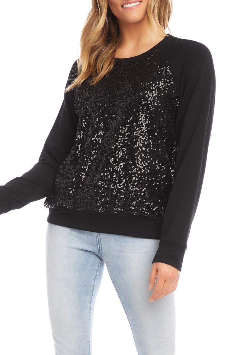 Womens Sequin Front Sweatshirt 