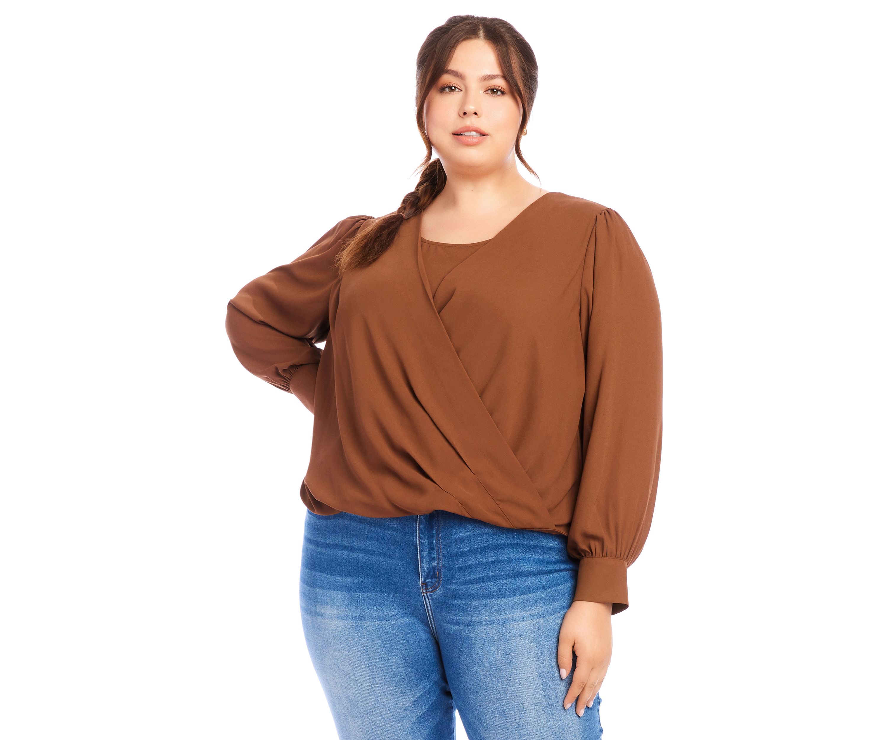 Plus Size Drape Front Top
