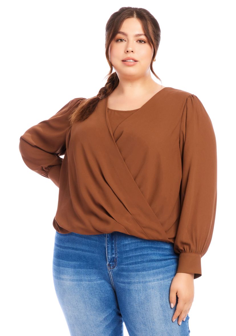 Plus Size Drape Front Top