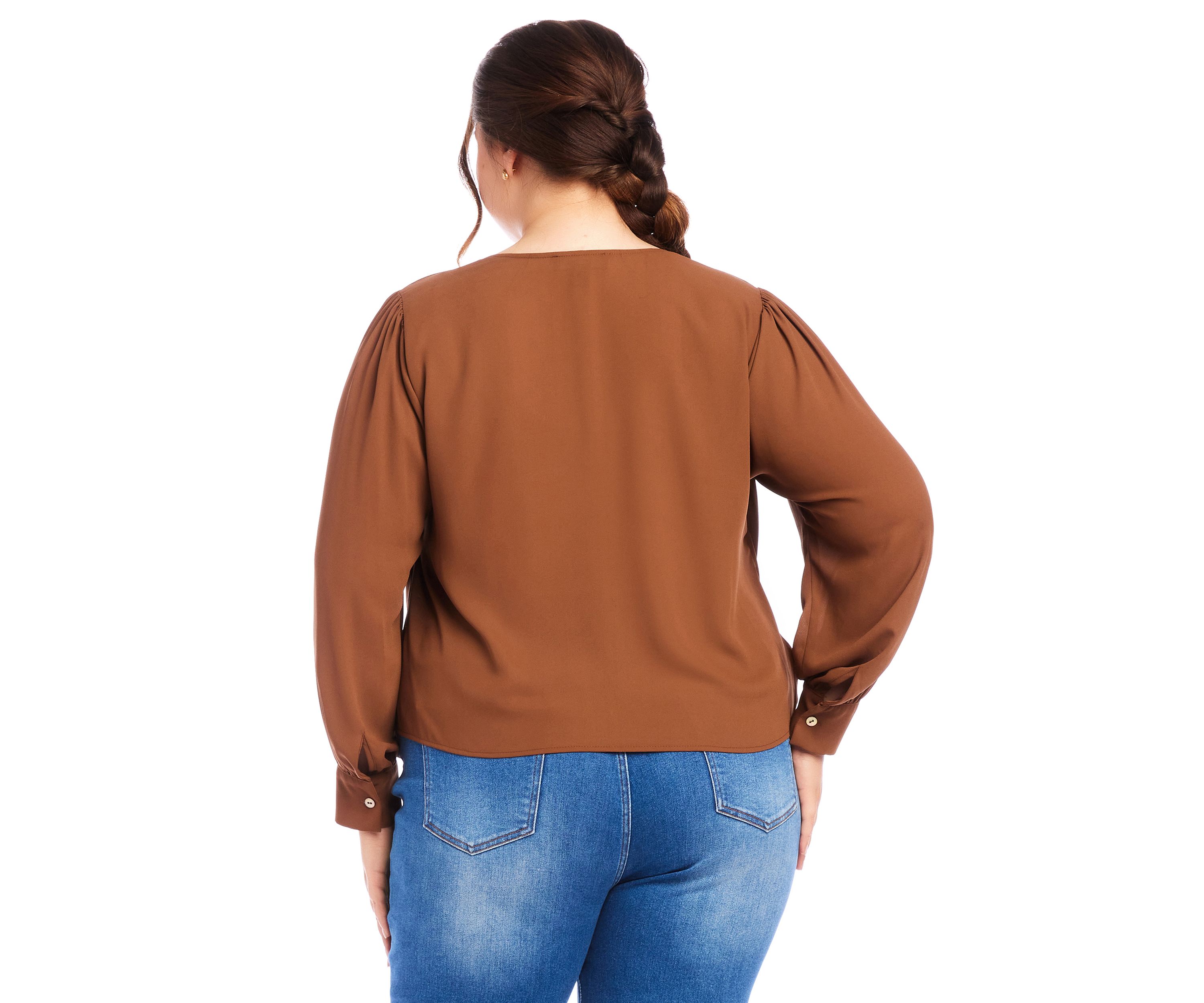 Plus Size Drape Front Top